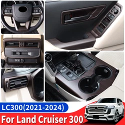 For 2021-2024 Toyota Land Cruiser 300  High Configuration Peach Wood Texture Interior Accessories LC300 Upgraded Modification