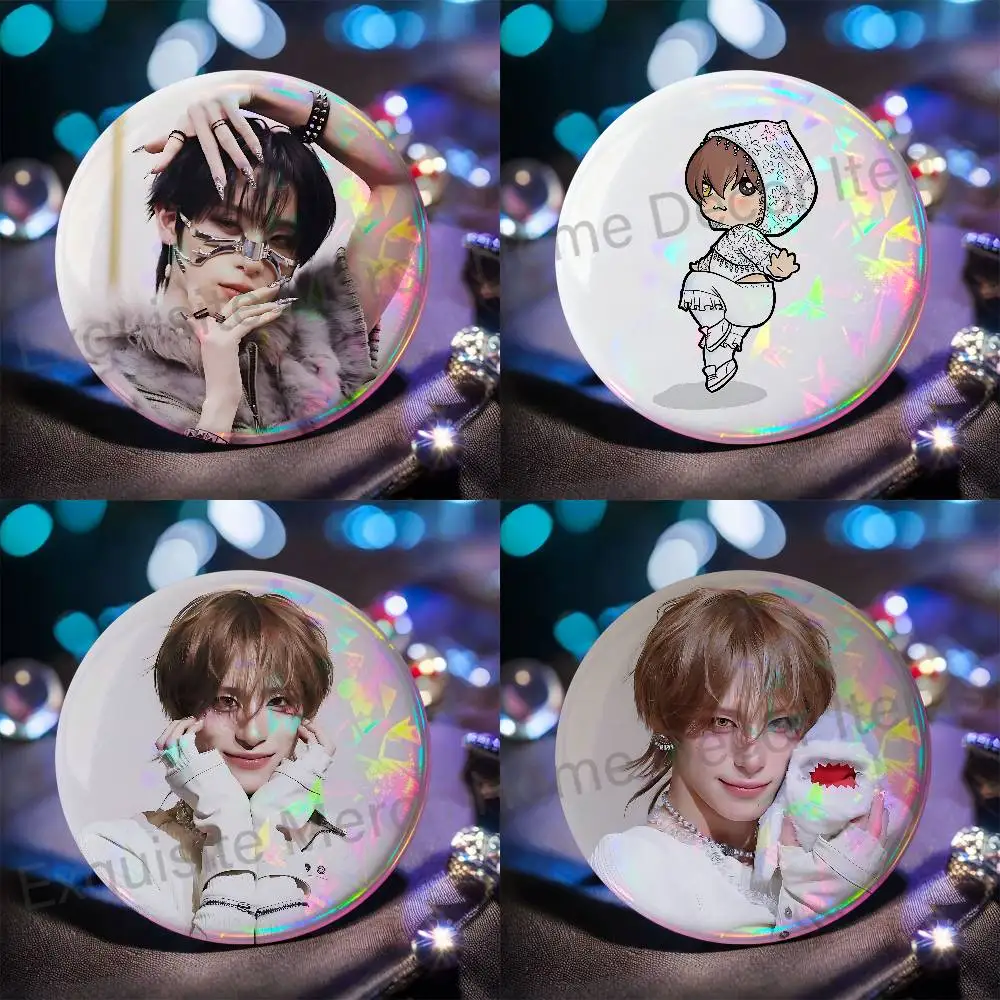 X-Xlov H-HARU Enamel Pin Tinplate Round Brooch Cosplay Nijigen Otaku Culture Badges 58mm 44mm 32mm 75mm 25mm