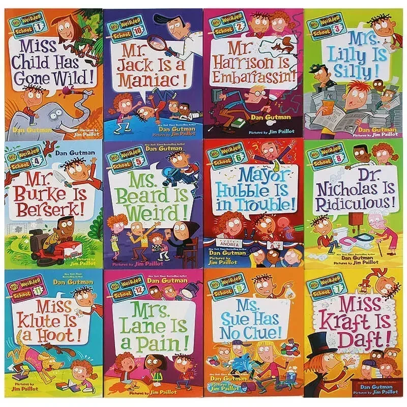 

12 книг, английские книжки с картинками для детей, тема английского кампуса, классика, набор книг манга, версия, 3 книги