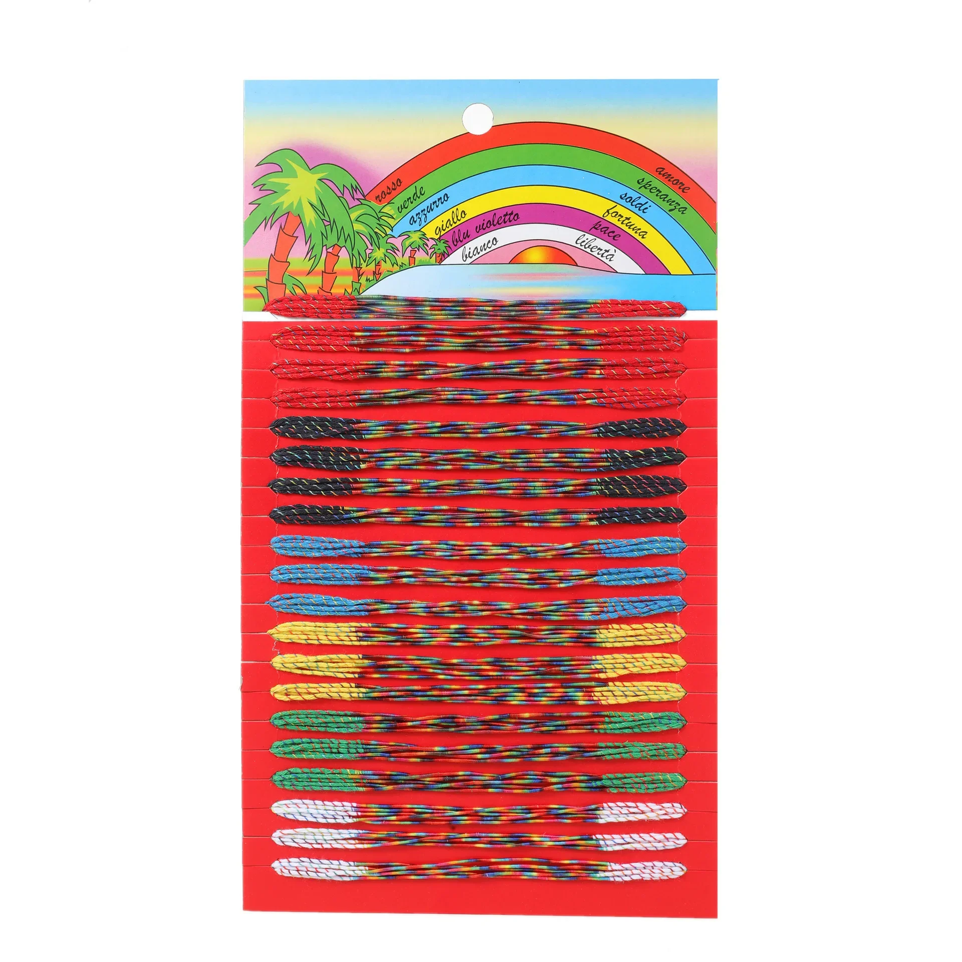 Hot Selling Ethnic Style Woven Iris Friendship Lucky Bracelet Handrope Suit 100pcs Pack Cross-Border Fast Selling Wholesale