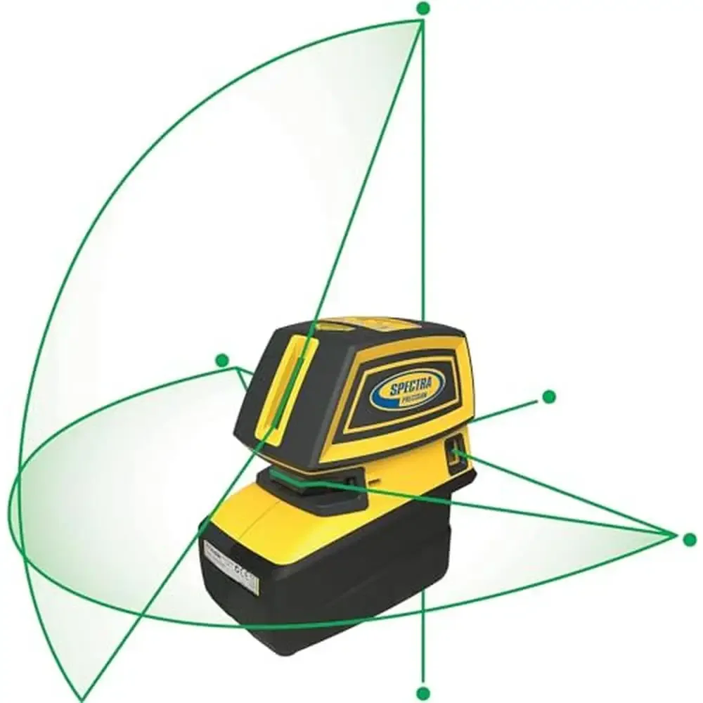 Multi-Purpose Laser Tool Green Beam Cross Lines 5 Alignment Points Self-Leveling Storage Case Durable Hard-Shell Wall Layout