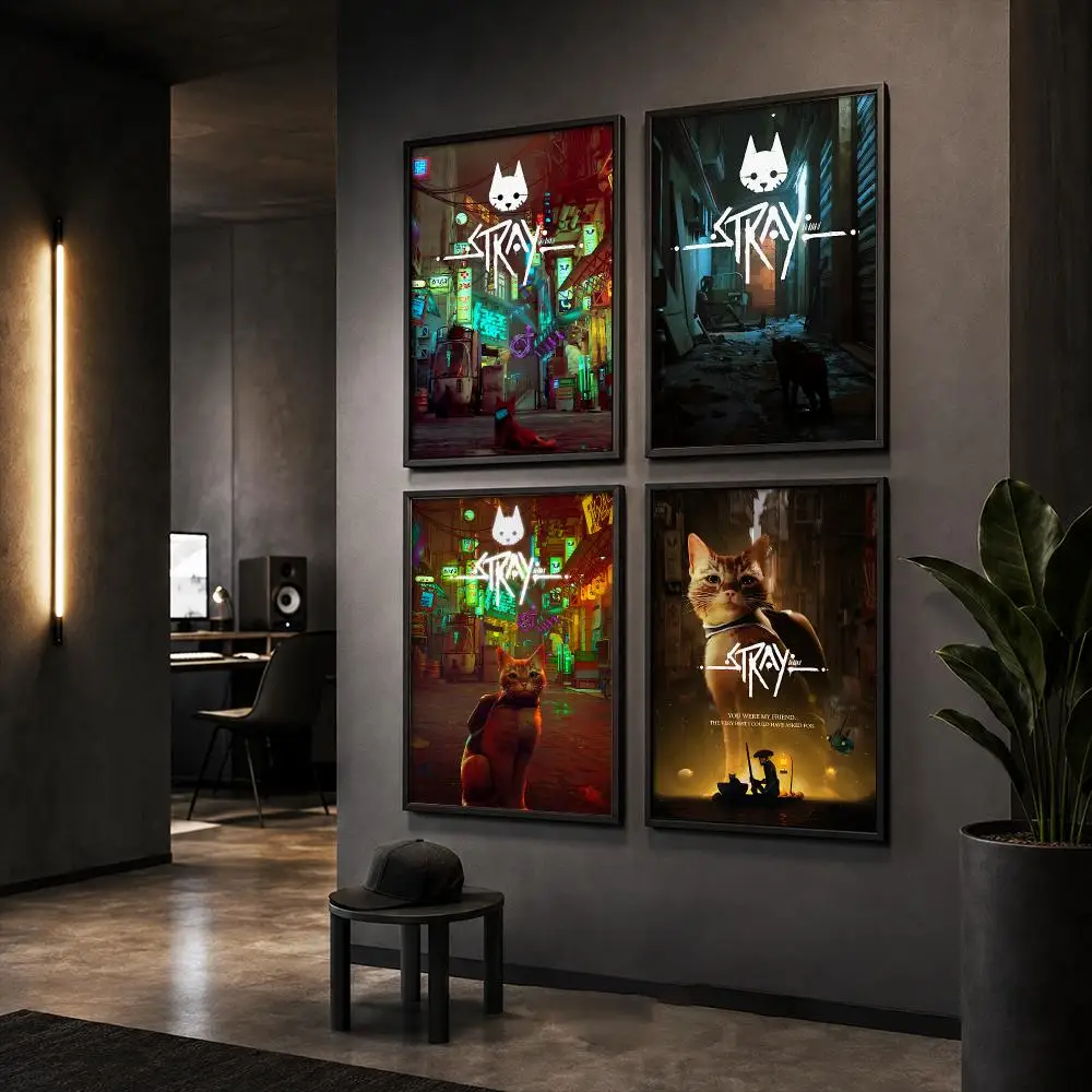 Adventure Game S-Stray Poster Wall Art Print Sticker for Bedroom Living Room Dorm Office Modern Home Decor