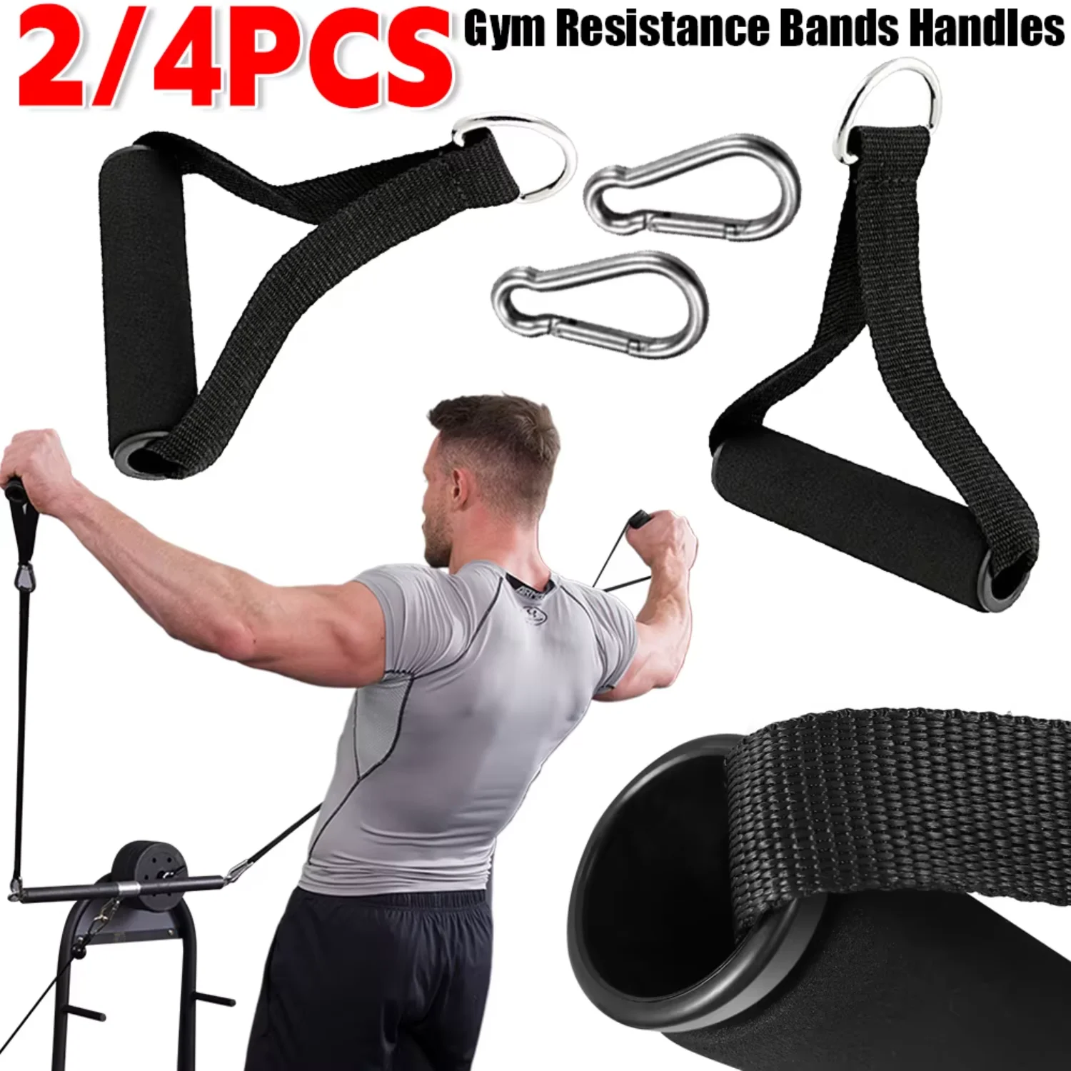 

2/4Pcs Gym Resistance Bands Handles Anti-slip Grip Resistance Band Fitness Handles Sports Elastic Band Handles Yoga Pilates