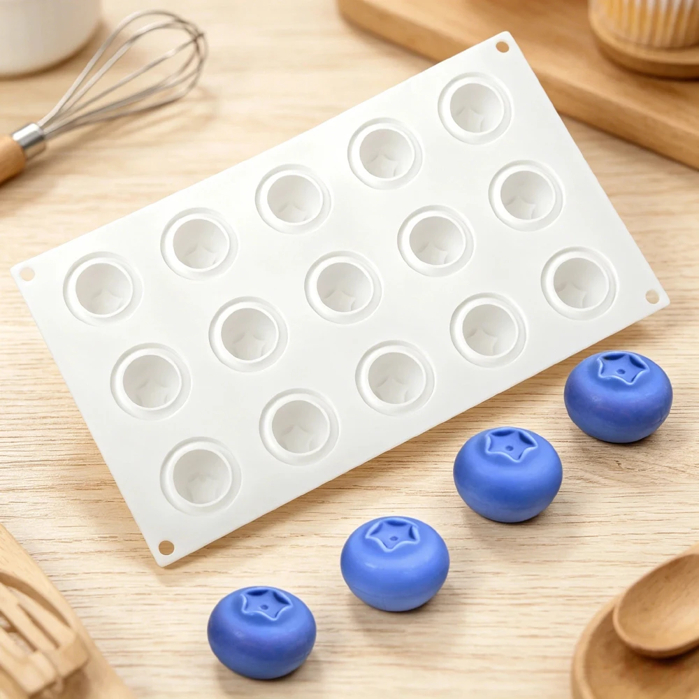 Blueberry Design 1 or 6 or 15 or 35-Cell Silicone Chocolate Mold Fruit Mousse Cake Mould Dessert Decoration Kitchen Baking Tools