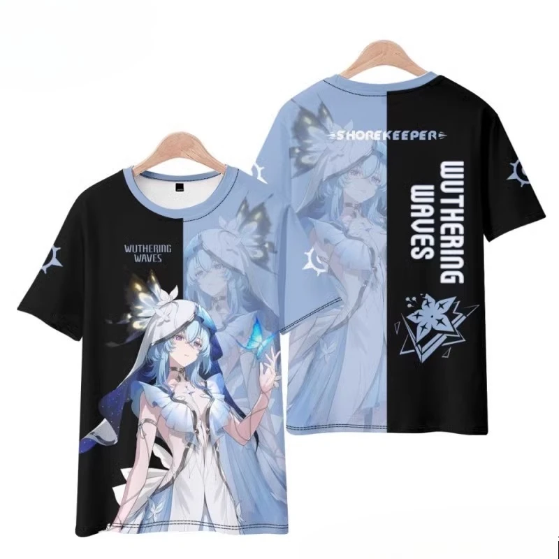 

Аниме игра Wuthering Waves 3D футболка с принтом для женщин и мужчин Rover Zani Cantarella CALCHARO Yangyang косплей футболки с короткими рукавами и графикой