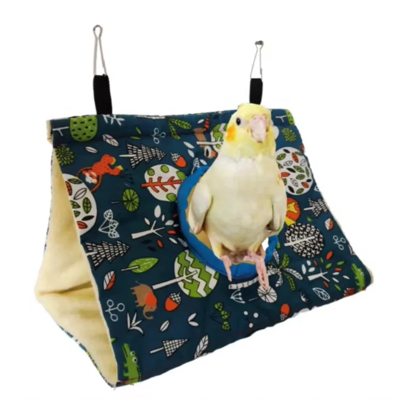 Colored Small Warm Hamster Hammock Parrot Canary Bird Triangular Nest Cage Hanging Parrot