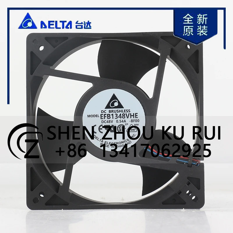 

Delta 12V 24V DC48V 0.54A AC EC 12738 127X127X38MM 12.7CM Detection 3-wire inverter Large air volume EFB1348VHE-BF00 cooling fan