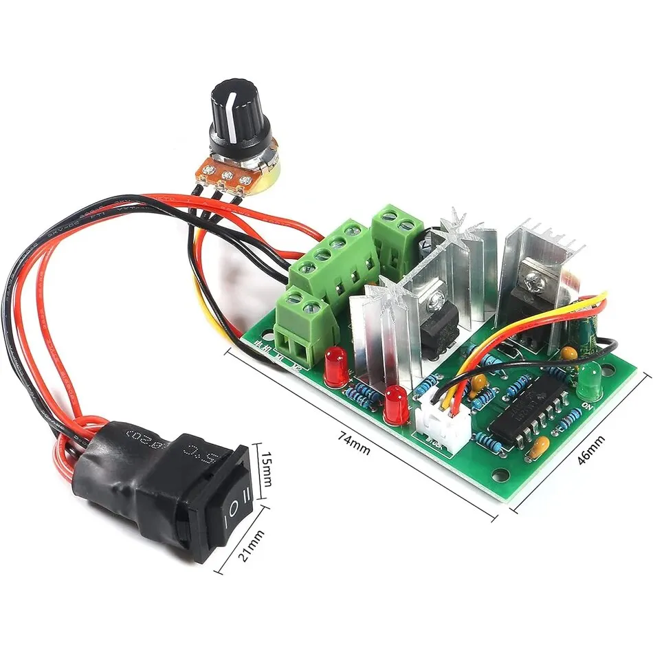 1pc Upgraded Adjustable DC Motor Speed PWM Controller 10V 12V 24V 30V Reversing Switch 120W