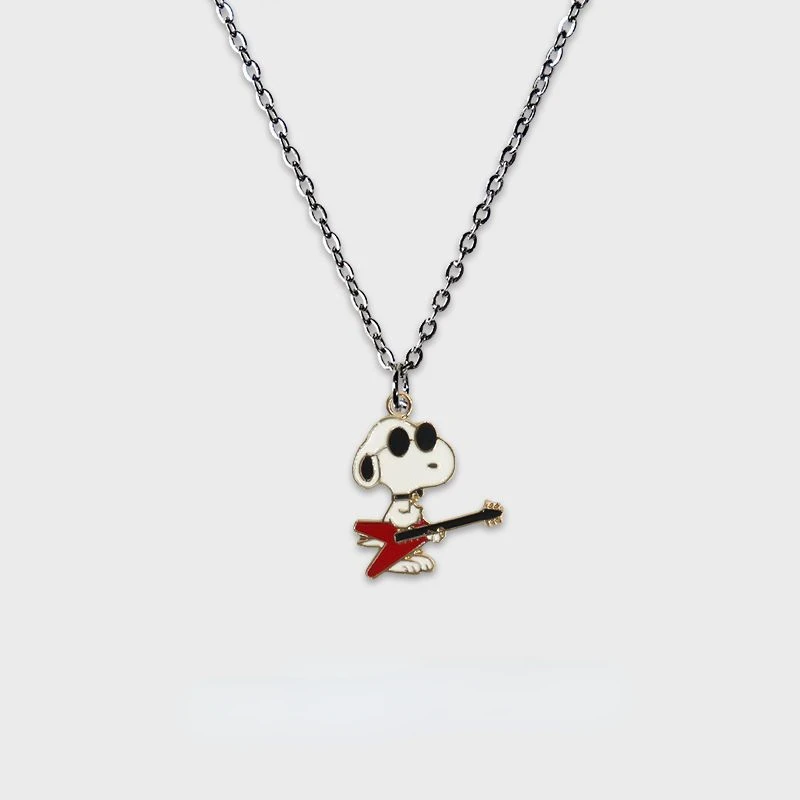 Personalized rock and roll cute Snoopy creative cartoon pattern high-looking fashion versatile decorative necklace holiday gift