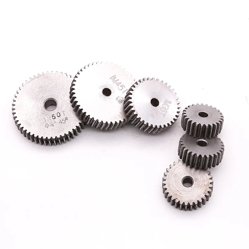 1Mod Spur Gear 28 29 30 31 32 33 34 35 36 37 38 39 40 41 42 43 Teeth 45# Steel Metal Transmission Gear