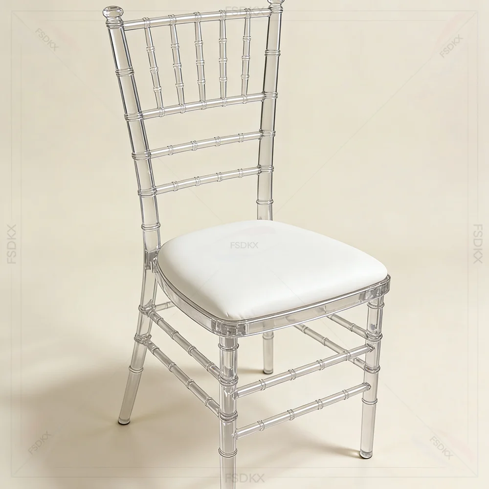 High Quality Durable Resin Chiavari Chair Clear Transparent Royal Crystal Wedding clear Chiavari Chair