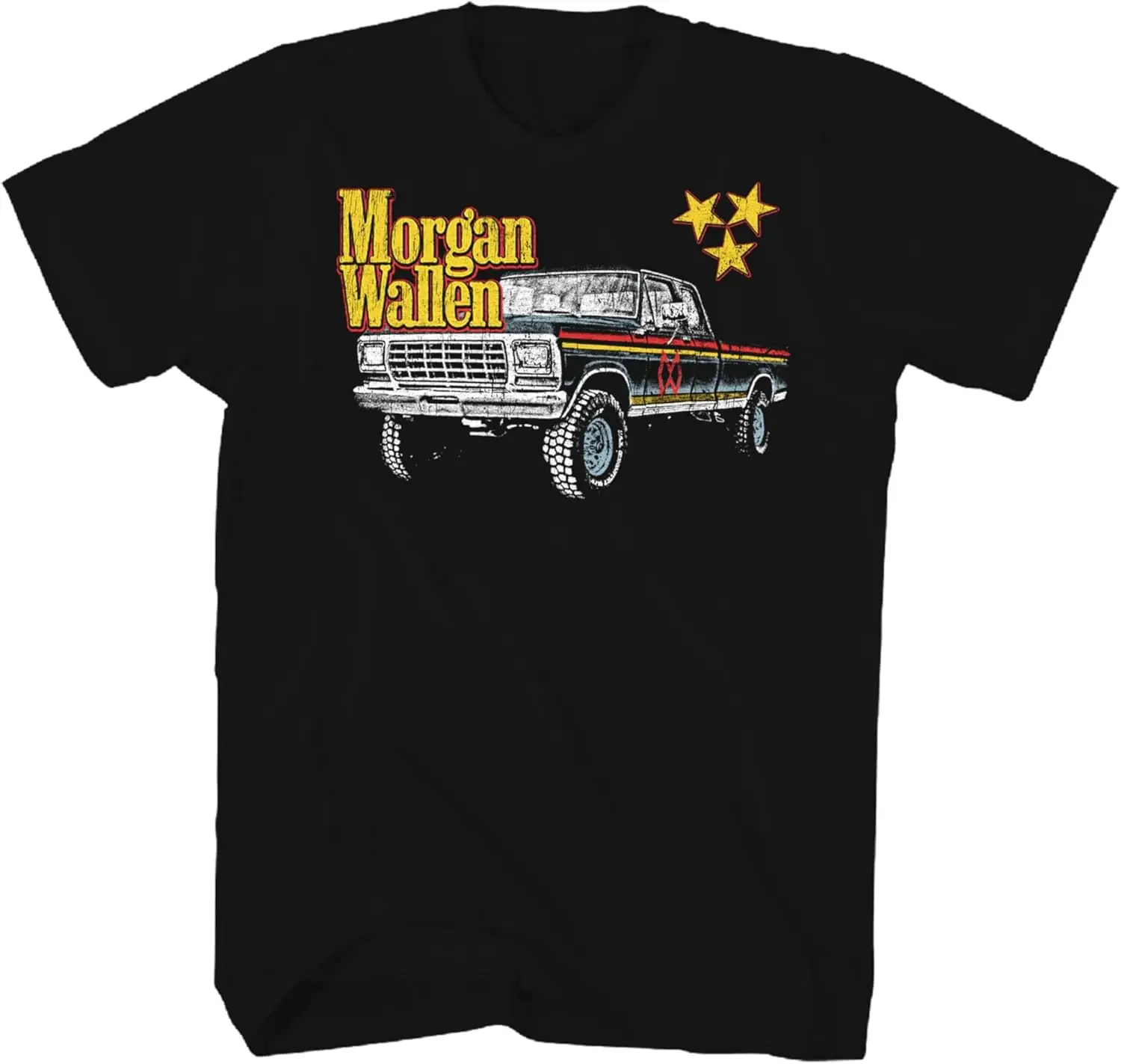 Morgan Wallen T Shirt Pickup Truck Adult Black Short Sleeve Country Music Star Vintage Style Graphic Tees 100% Cotton Trendy Y2K