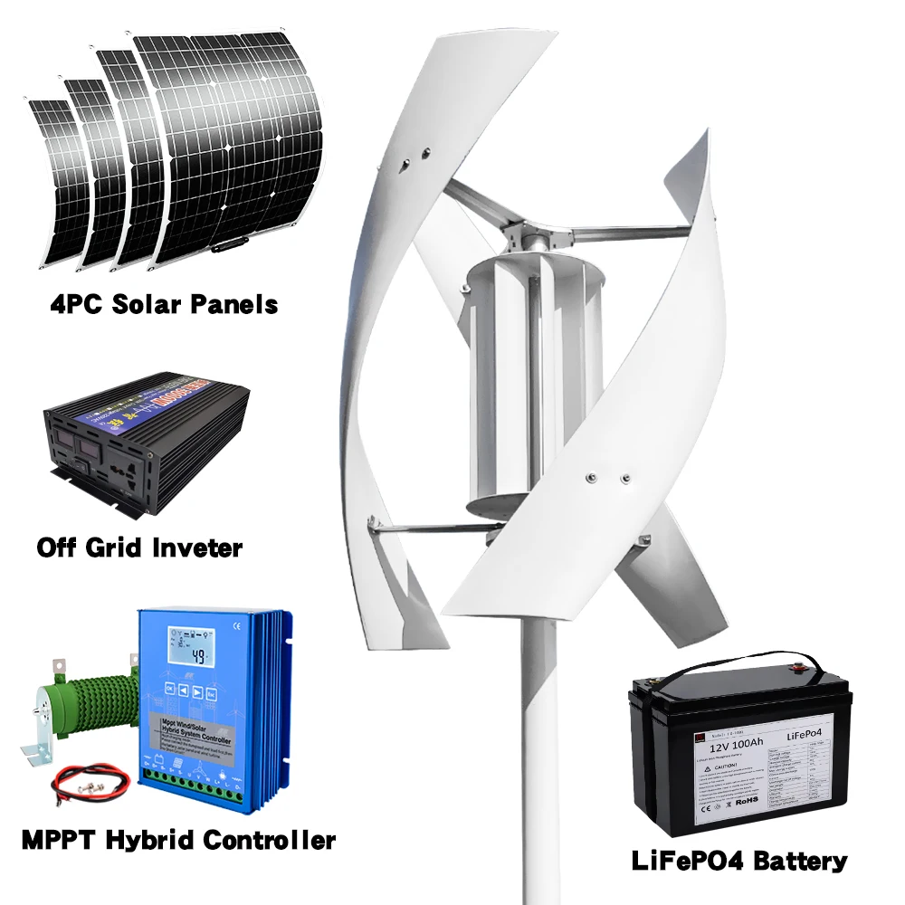 Sistema Solar Turbo com Controlador de Carregamento Gratuito Fazenda Familiar 220v Bateria de Lítio Diariamente 15kwh 5000w