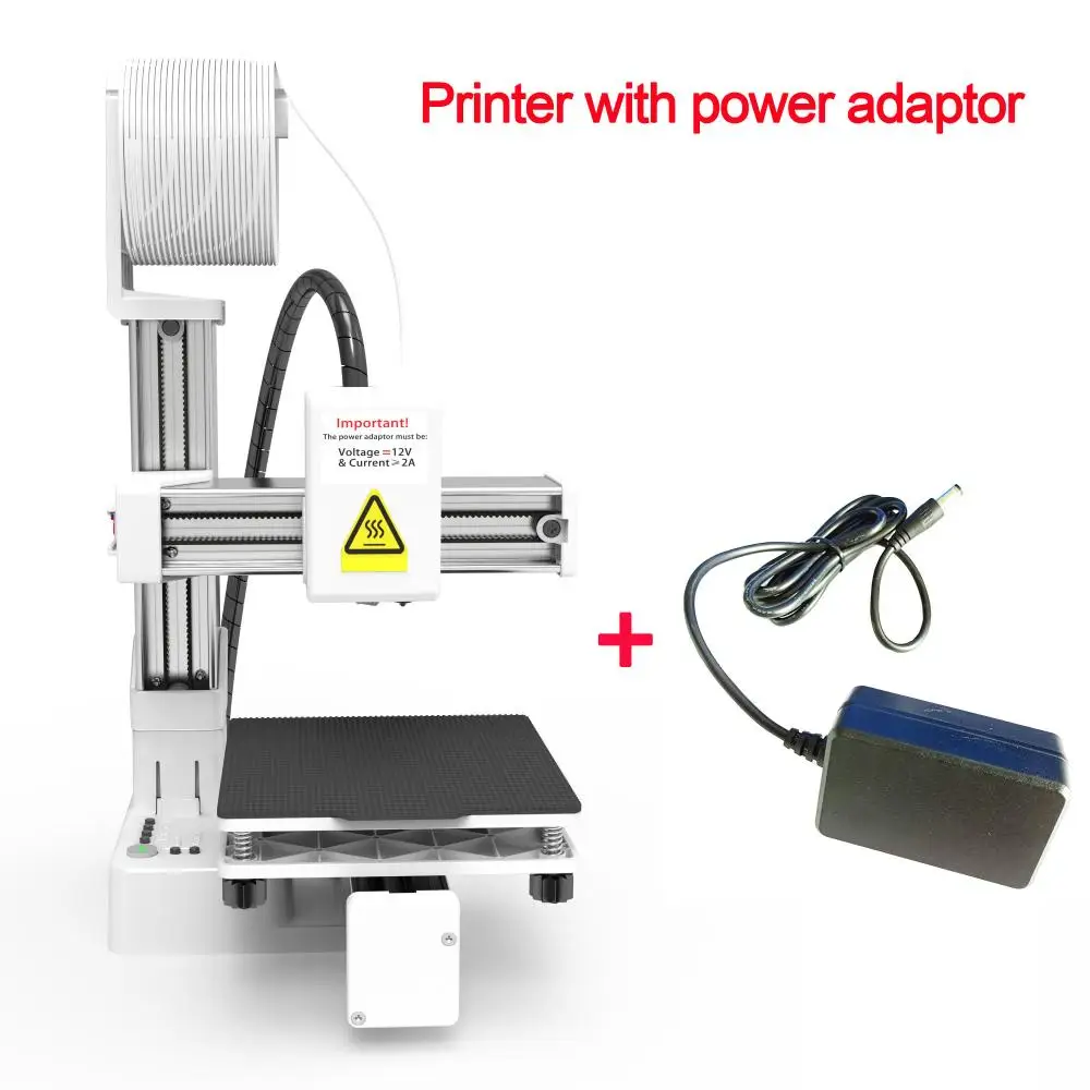 Mini 3D-printer K10 instapmodel, compatibel met TPU PLA 1.75mm, bediening met één toets, inclusief stroomadapter 3D-printmachine