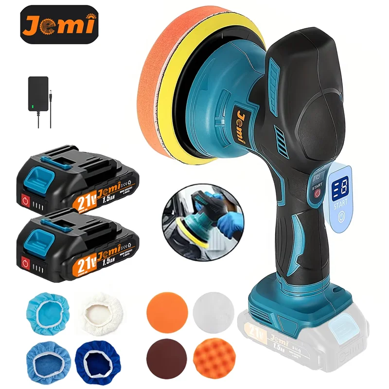 Lucidatrice Cordless Jemi Tool da 6 Pollici, con Accessorio per Lucidatura, Adatta per Pulizia, Lucidatura e Levigatura