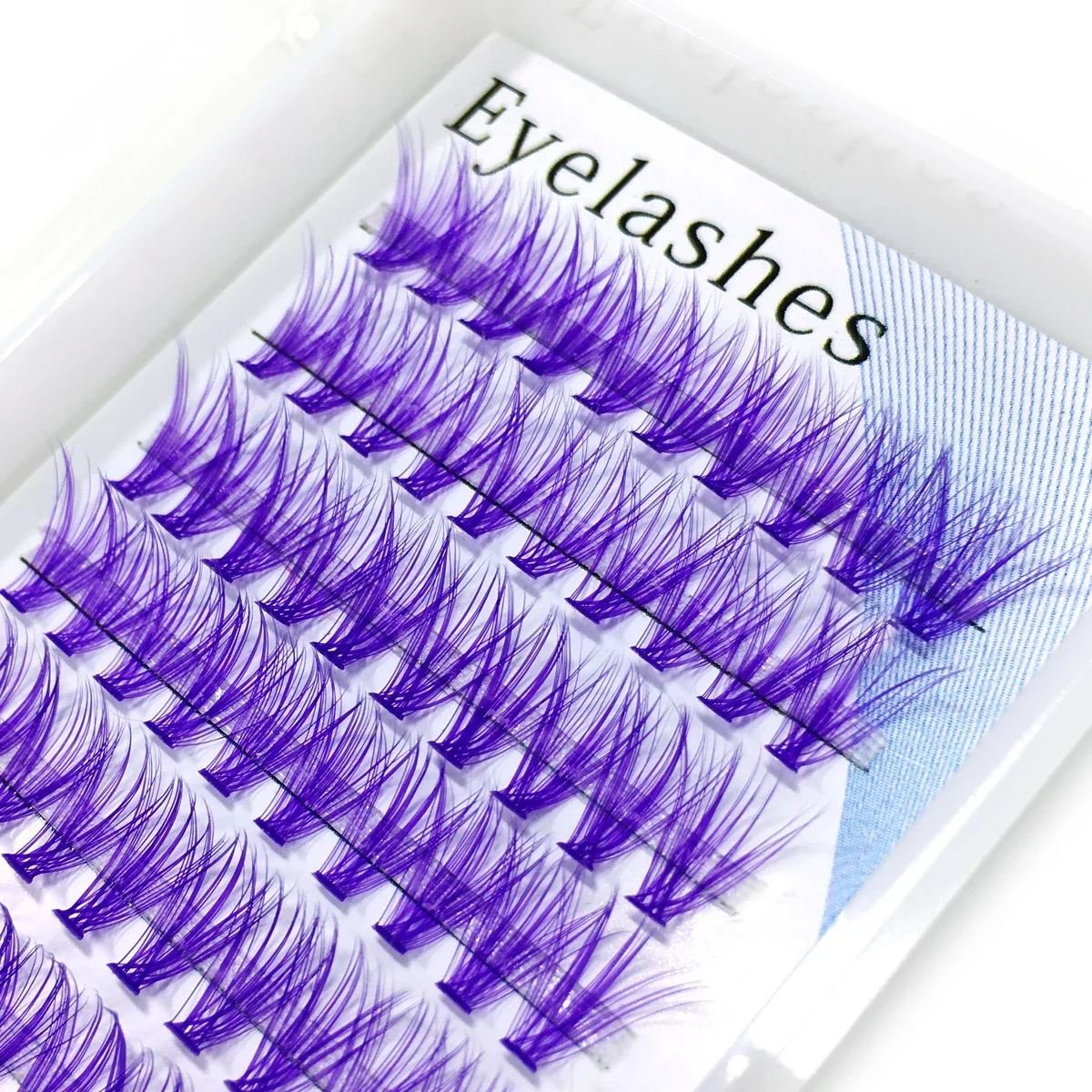Farbe Wimpern Wimpernverlängerung Rot Braun Blau Lila Farbige Wimpernverlängerung Einzelne Farbe Faux Nerz Wimpern Make-up-Tools