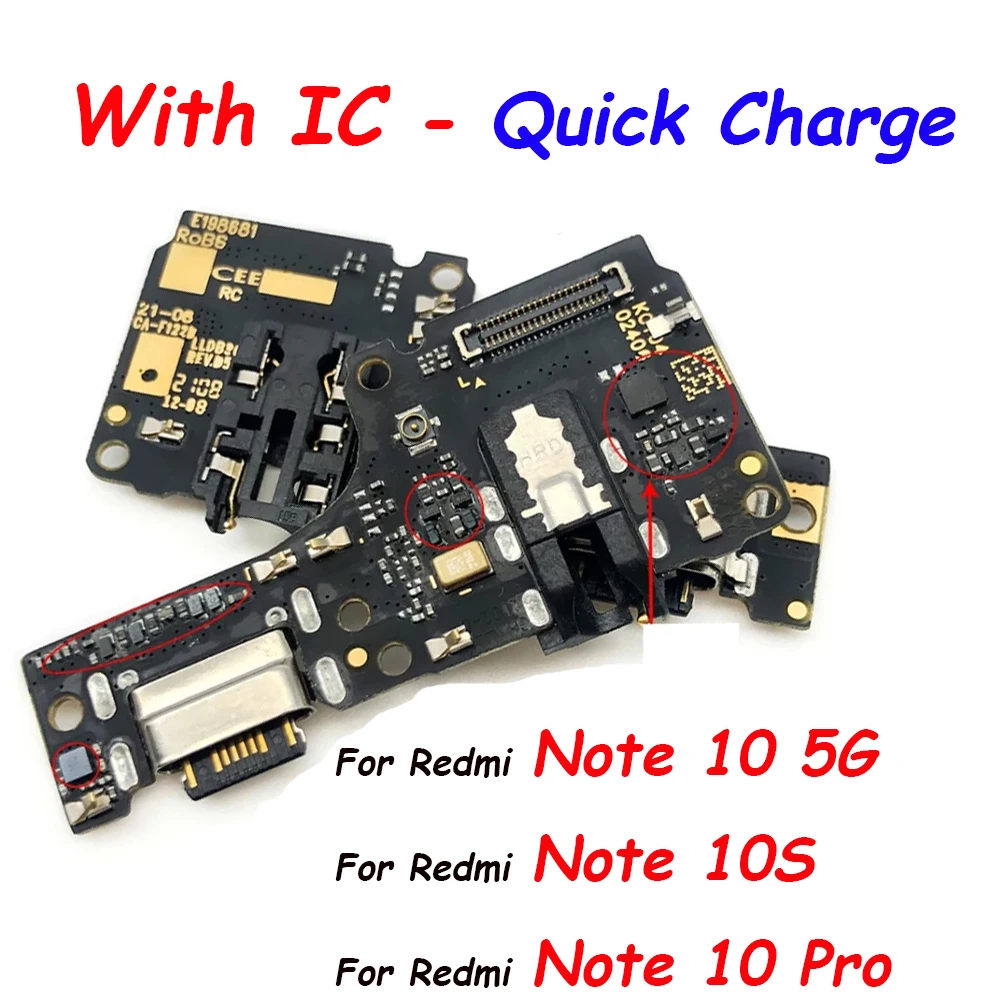 Fast Charger USB Dock Charging Dock Port Board With Microphone Flex Cable For Xiaomi Redmi Note Note 10s / 10 Pro / Note 10 5G