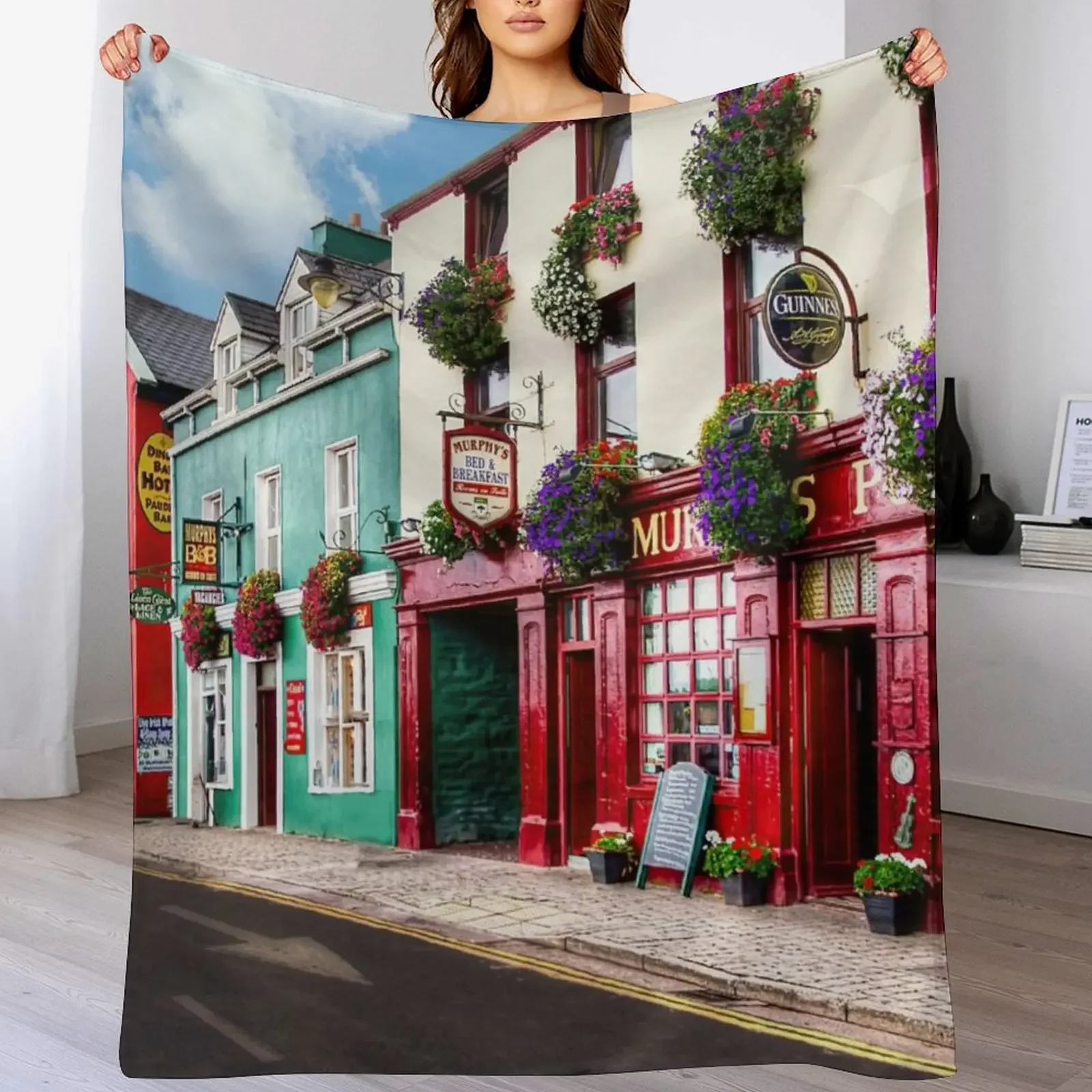 

Dingle Town Throw Blanket Extra Large Throw christmas decoration valentine gift ideas Moving Blankets