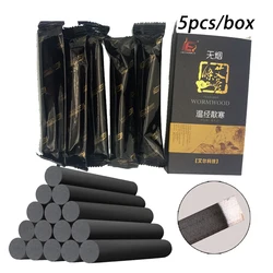 5PCS Independent Packing Smokeless Pure Black Moxa Roll Stick Mugwort Artemisia Traditional Chinese Detox Moxibustion Relaxation