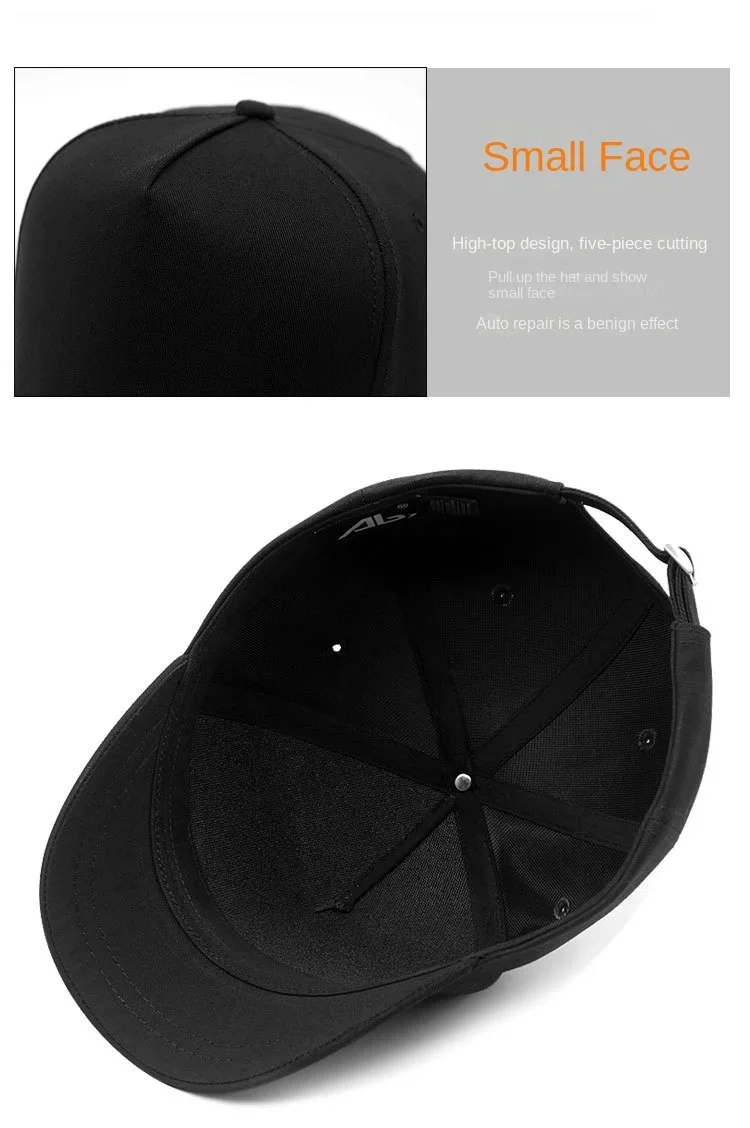 Verstellbare extra große Baseballkappen mit kurzem Schirm, niedrigem Profil, Golfmützen für große Köpfe, XXL 58-60 cm bis 60-65 cm, Dad-Größe – Detail 6