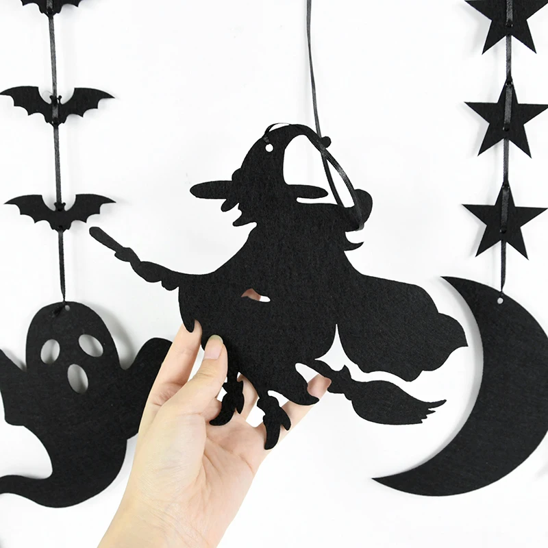 1set Halloween Dekoration Banner Bunting Scary Spinne Geist Fledermaus Hängen Girlande Pull Flagge Anhänger Für Halloween Party Wohnkultur – Detail 10