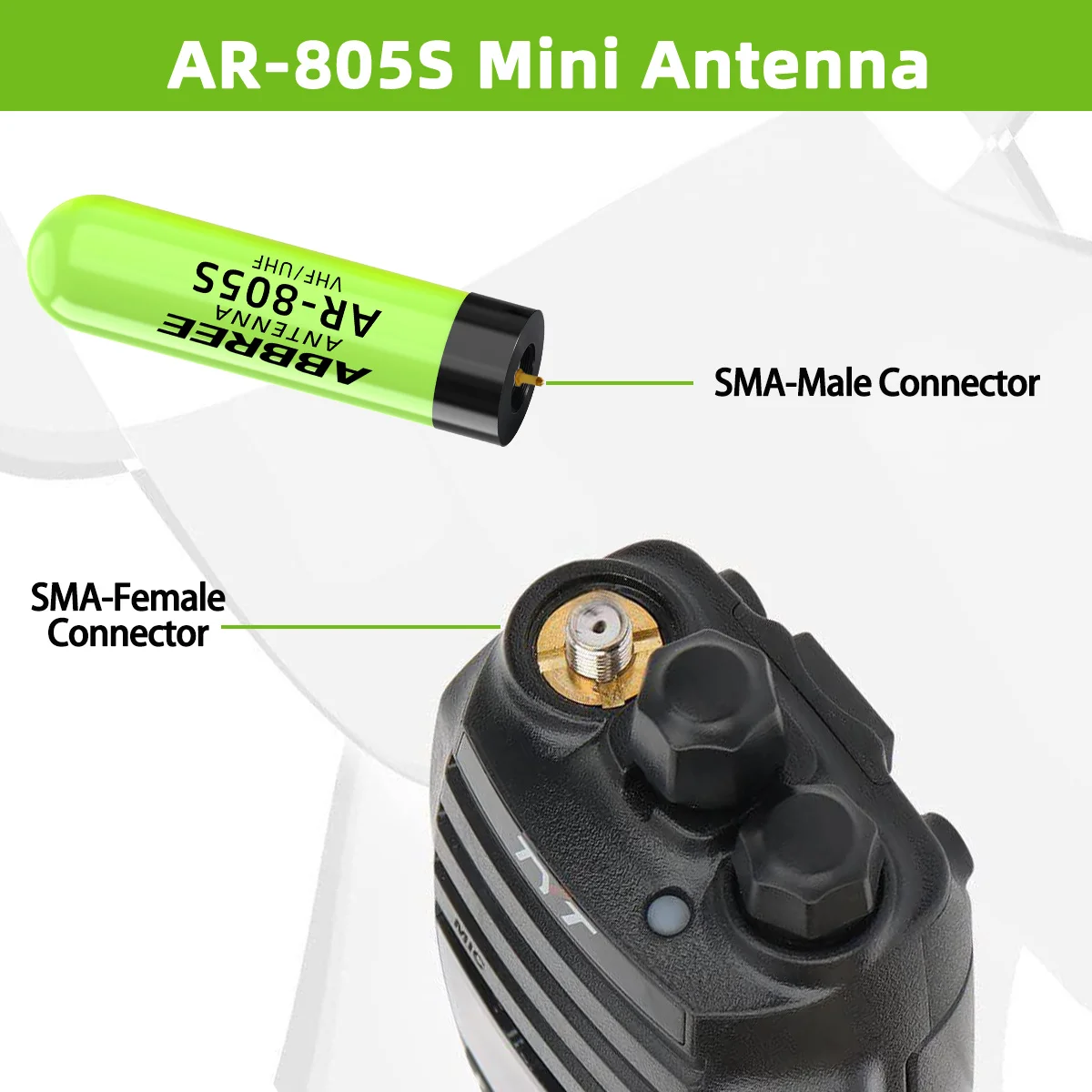 ABBREE AR-805S Mini Walkie Talkie Antenna High Gain SMA-Male Dual Band For Retevis RT1 RT3S RT3 RT8 RT81 TYT MD-380 Ham Radios view 5