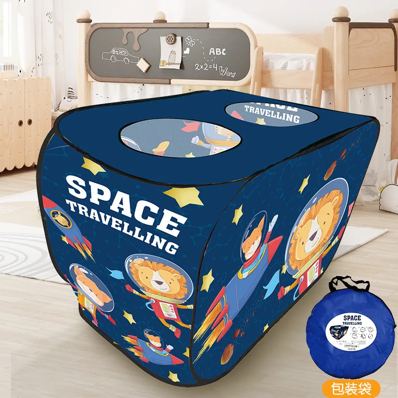 Tente de jeu sur le thème de l'astronome de l'espace pour enfants, maison de jeu, jouet pour enfants, intérieur, extérieur, pliable, pop-up, 3 ouvertures, 2 à 3 hypothèques, garçons