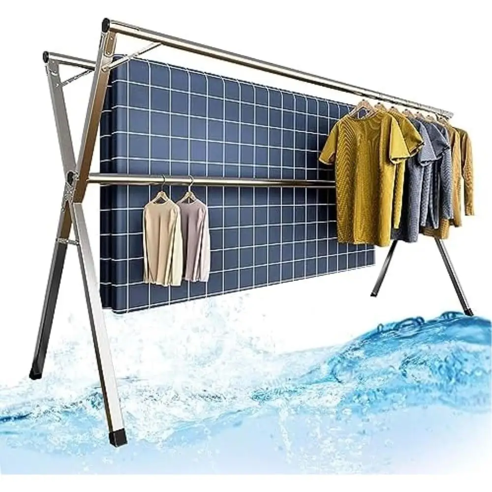 

Сверхмощная сушилка для одежды из нержавеющей стали, удобный для улицы, компактный органайзер, 240 x 94 см