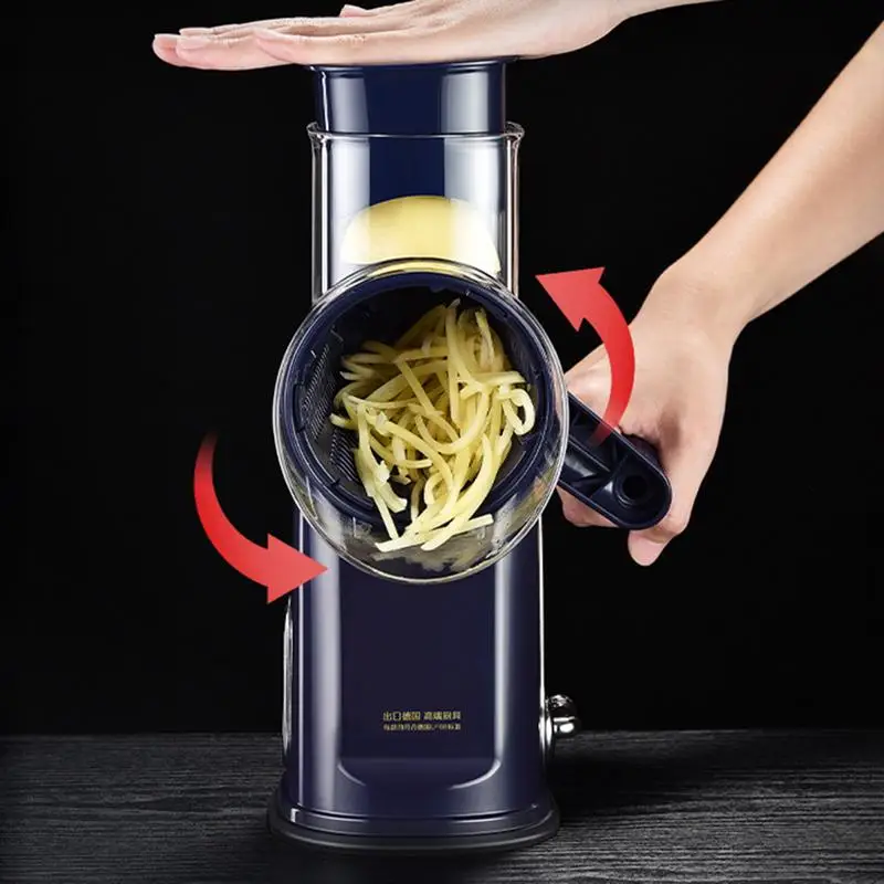 Manual Rotary Cheese Grater Vegetable Slicer Hand Crank Cheese Shredder With Handle Handheld Cheese Grater Efficient Food Slicer