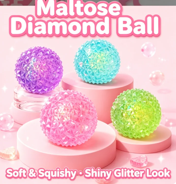 Maltose Diamond Ball Decompression Pinch Music Transparent Flash Soft Rubber Release Ball