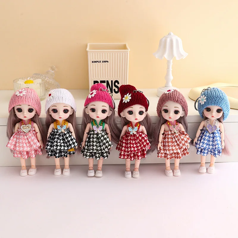16cm Cute Face Girl Princess Doll Realistic Big Eyes Exquisite Makeup 13 Joints BJD Girl Birthday Gift Kids Princess Toys