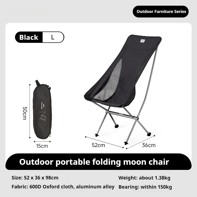 Naturehike Star Moon Chair L04 Lichtgewicht aluminiumlegering Outdoor Draagbare opvouwbare visrugleuning Kruk Camping Picknickstoelen