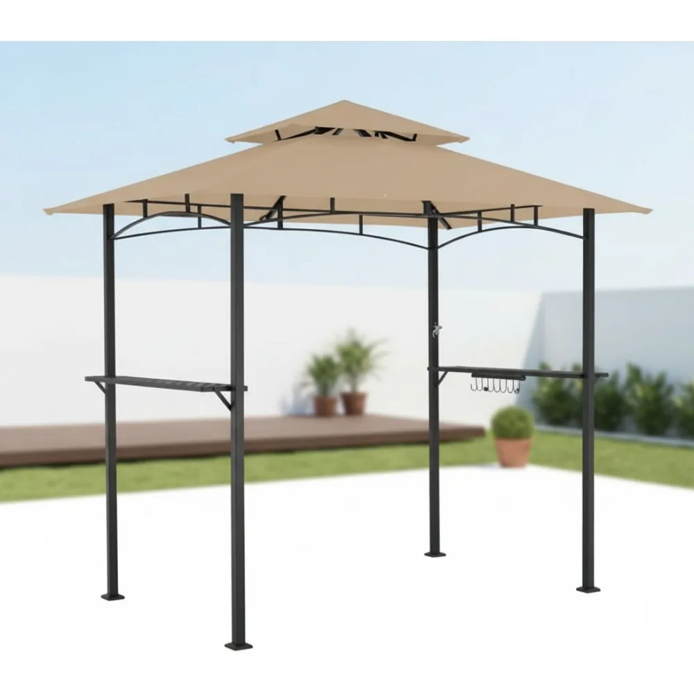 

Replacement Grill Gazebo Canopy Cover - 8x5 ft, UPF 50+, Water Resistant, Fire Retardant Fabric for Outdoor Patio