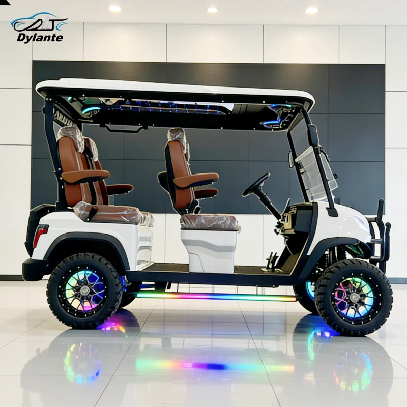 

Популярная современная индивидуальная новая 4 6-местная литиевая батарея 60 В/72 В подъемная внедорожная электрическая тележка для гольфа с крышей звездного неба