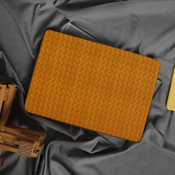 Hollow Weave Orange Leather MacBook Case, Abstract Laptop Case for MacBook Air 13 Macbook Pro 13 16 14 15 With Cutting Out Logo