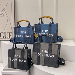 The Tote Bag Luxury Designer Splice Denim Canvas Brands borsa a tracolla per donna grandi borse in Denim the Black Y2k Woman Vintage