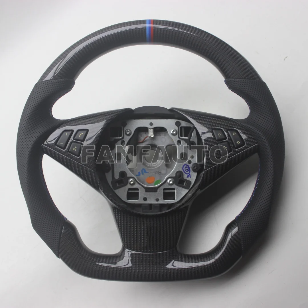 

Custom D Shape Replacement Real Carbon Fiber Steering Wheel for BMW 5 6 Series E60 E61 E63 E64 M5 M6 2003-2010