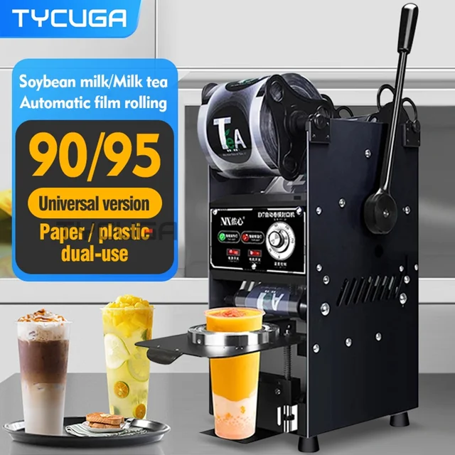 Beker Sluitmachine Sap/MelkThee/Koffie/Bubble Thee Winkel Sealer Commercieel Handmatig Plastic PP 90/95 MM Diameter Drankjes Cup Sealer