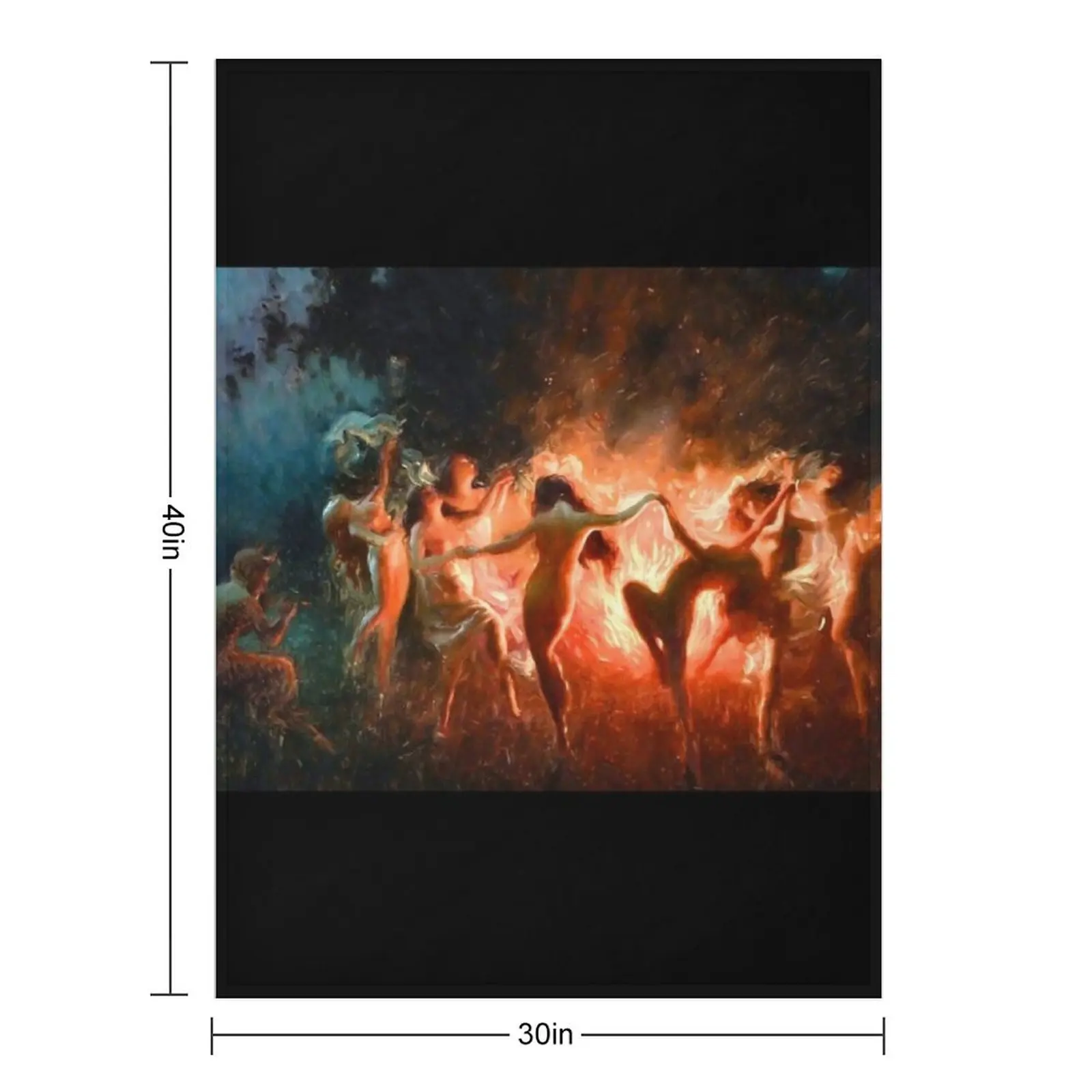 Fire Dance - Joseph Tomanek - Nymphs Dancing to Pans Flute 1920 Throw Blanket Kid'S Sofa anime Flannel Fabric Blankets