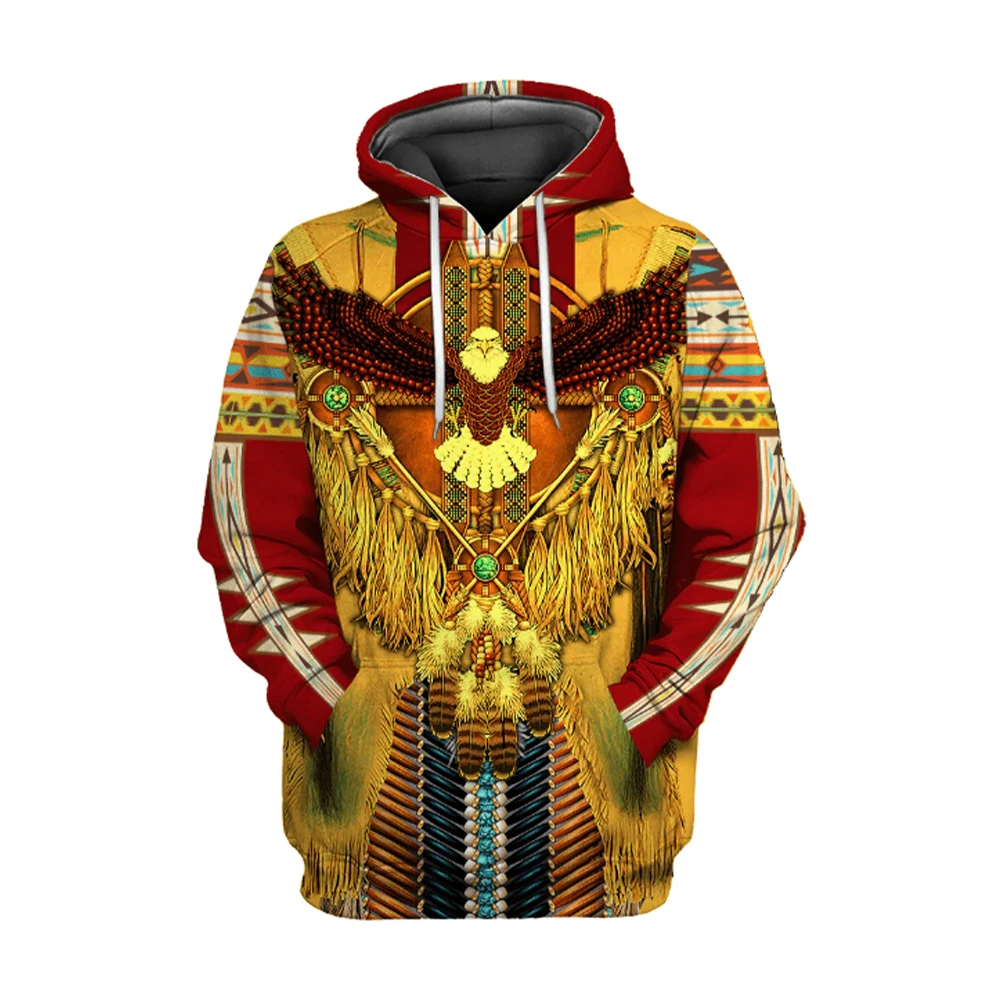 2024 Men\'s Fashion Bohemian Loose Hoodie Large 3D Printed Super Large Hoodie Indian Fashion Enthusiast