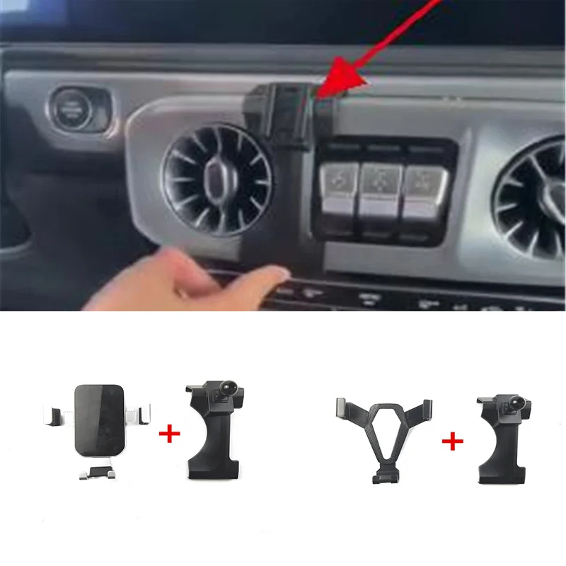 

1Lot For 2019-2023 Mercedes-Benz G500 G63 W463 Special Car Phone Holder Fixed Bracket Stand Mobile ABS Material Gravity Linkage
