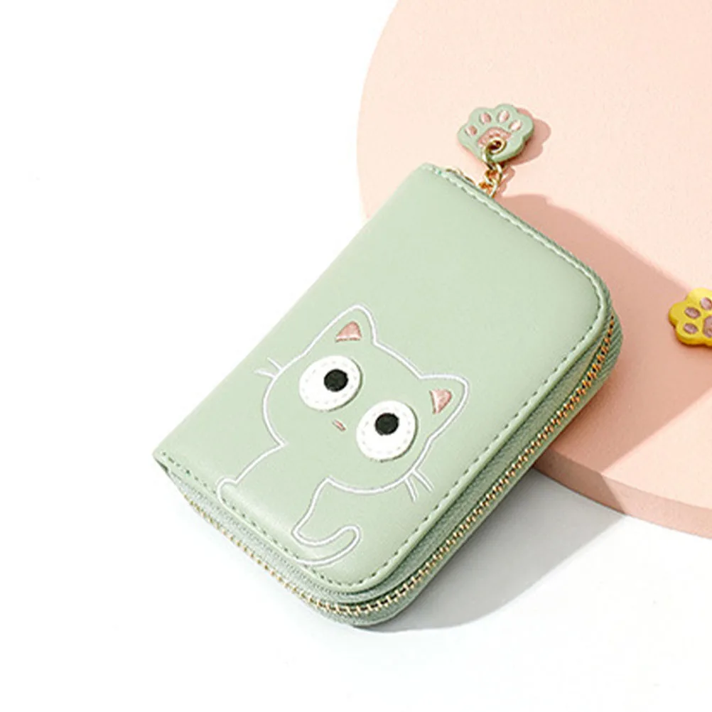 

Cute Cat Coin Purse Lightweight PU Small Change Purse Multi- Holder Zipper Wallet Pouch for Women Girls