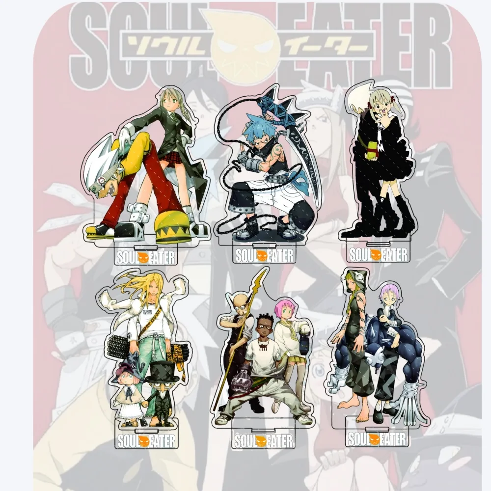 Anime Soul Eater Acrylic Standee Death the Kid Black Star Maka Figure Desk Decor Cosplay Keychain Halloween Gift 15CM