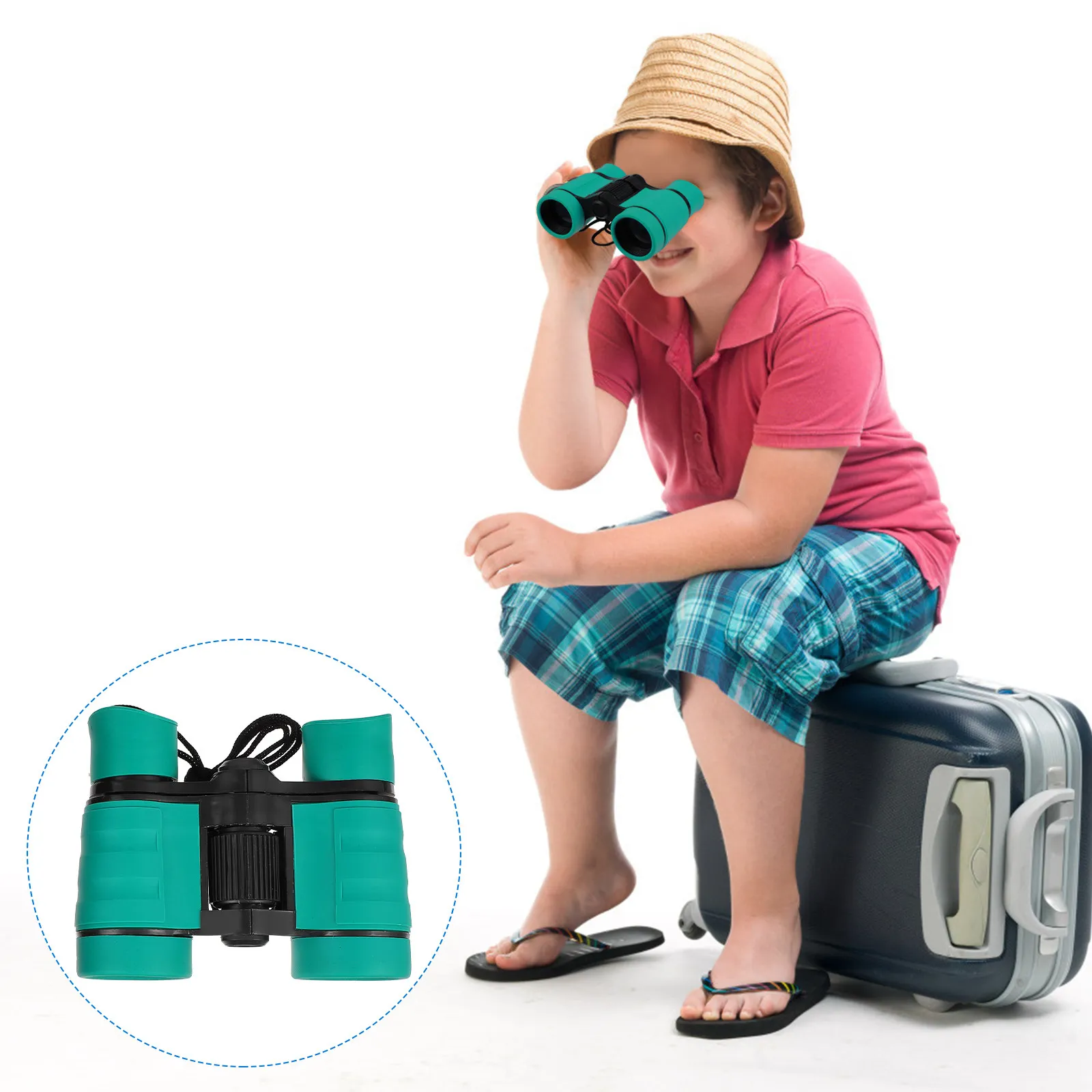Binoculares Compactos 4x30 para Niños, Portátiles y Ligeros, para Exploración al Aire Libre, Observación de Aves, Viajes y Turismo