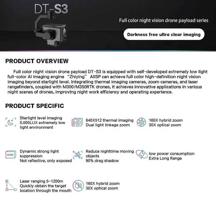 การมองเห็นได้ในเวลากลางคืนแท้สีสันสดใส Dr หนึ่ง DT-S3น้ำหนักบรรทุกมาพร้อมกับการพัฒนาตัวเองที่มีน้ำหนักเบามากโคโล