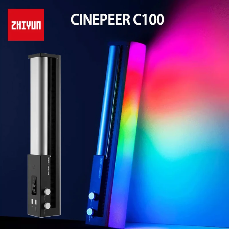 

ZhIYUN CINEPEER C100 Full RGB LED Tube Light Wand Stick 2700K-6500K 100W Output Panel Light with App Control Length 36Cm