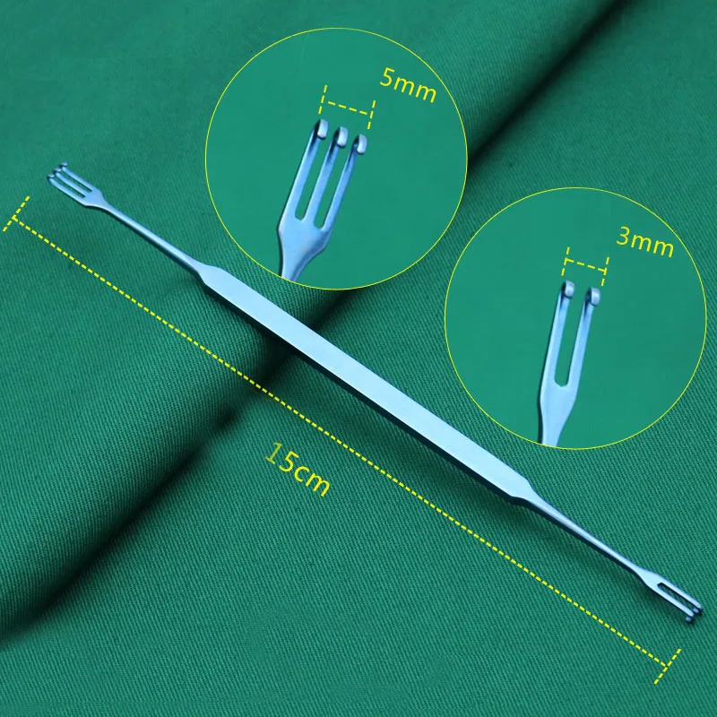 안과 후크 싱글 헤드 더블 헤드 눈꺼풀 후크, 깊은 눈 눈물 주머니, 치아 2 개, 3 개