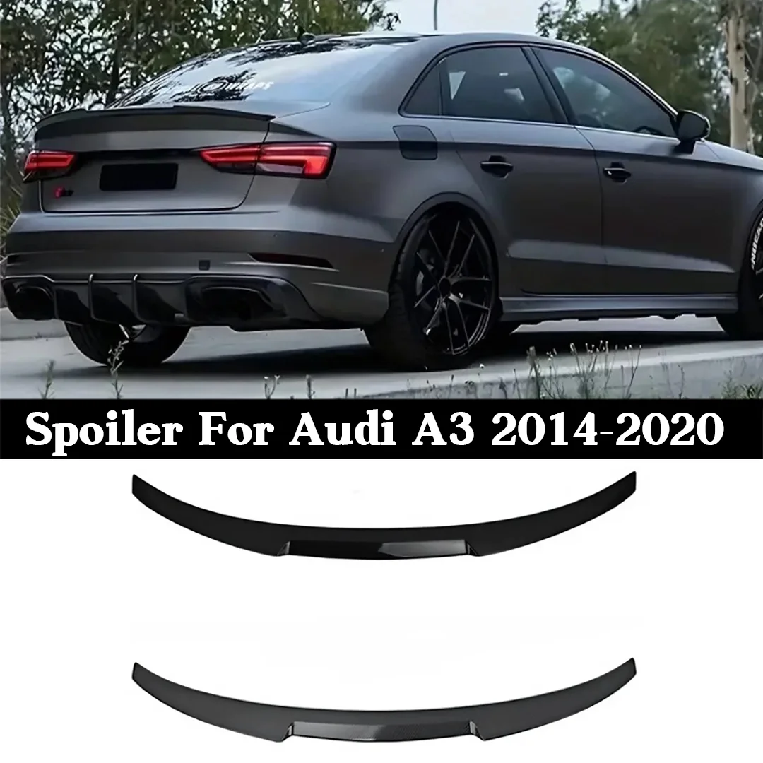 

Для Audi A3 8V Sedan 2014-2020 Спортивный задний спойлер багажника, тюнинговая губа, крыло, дефлектор задней двери, воздушная дамба, комплект для укладки кузова, аксессуары