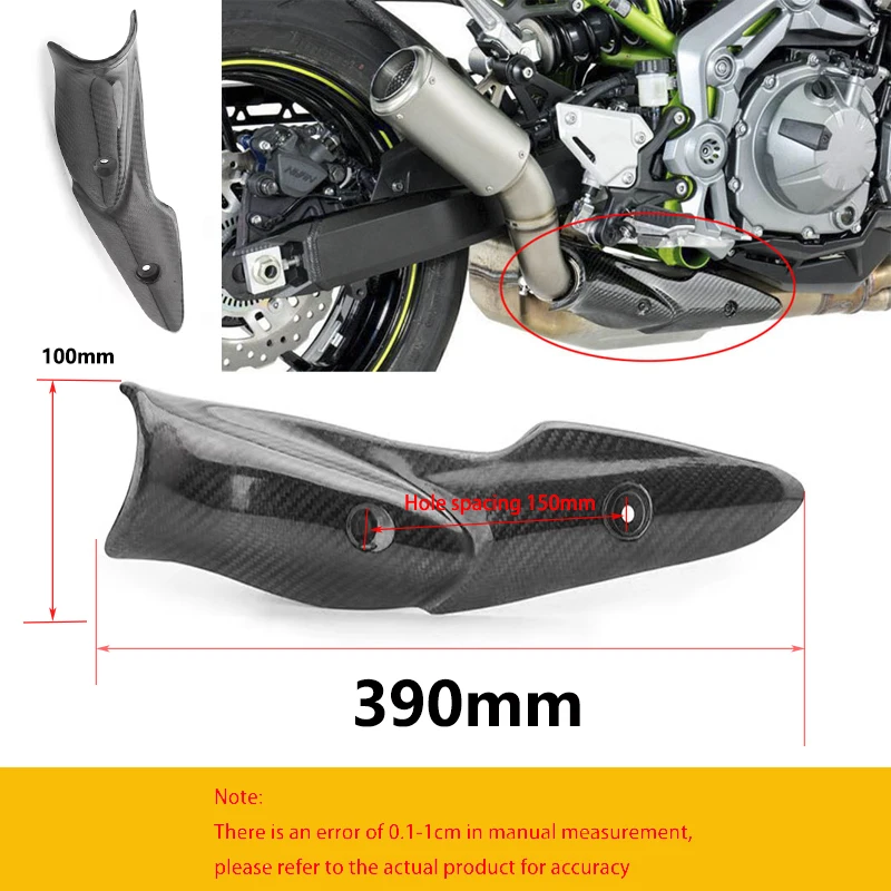 Universeller Kohlefaser-Auspuff-Hitzeschutz Anti-Verbrühungs-Schutzschale Auspuff-Schalldämpfer-Schutzabdeckung für Kawasaki Z900