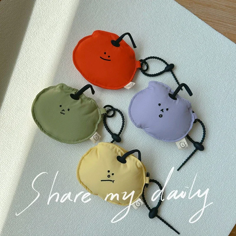 Ins Fashion Cute Fabric Coin Storage Bag Coin Pouch Korean Portable Wireless Earphone Protector Cover Kawaii Charm Pendant Gifts